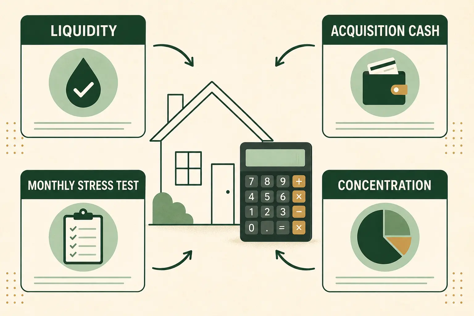 Four limits before buying real estate: liquidity, acquisition cash, monthly stress test, and concentration