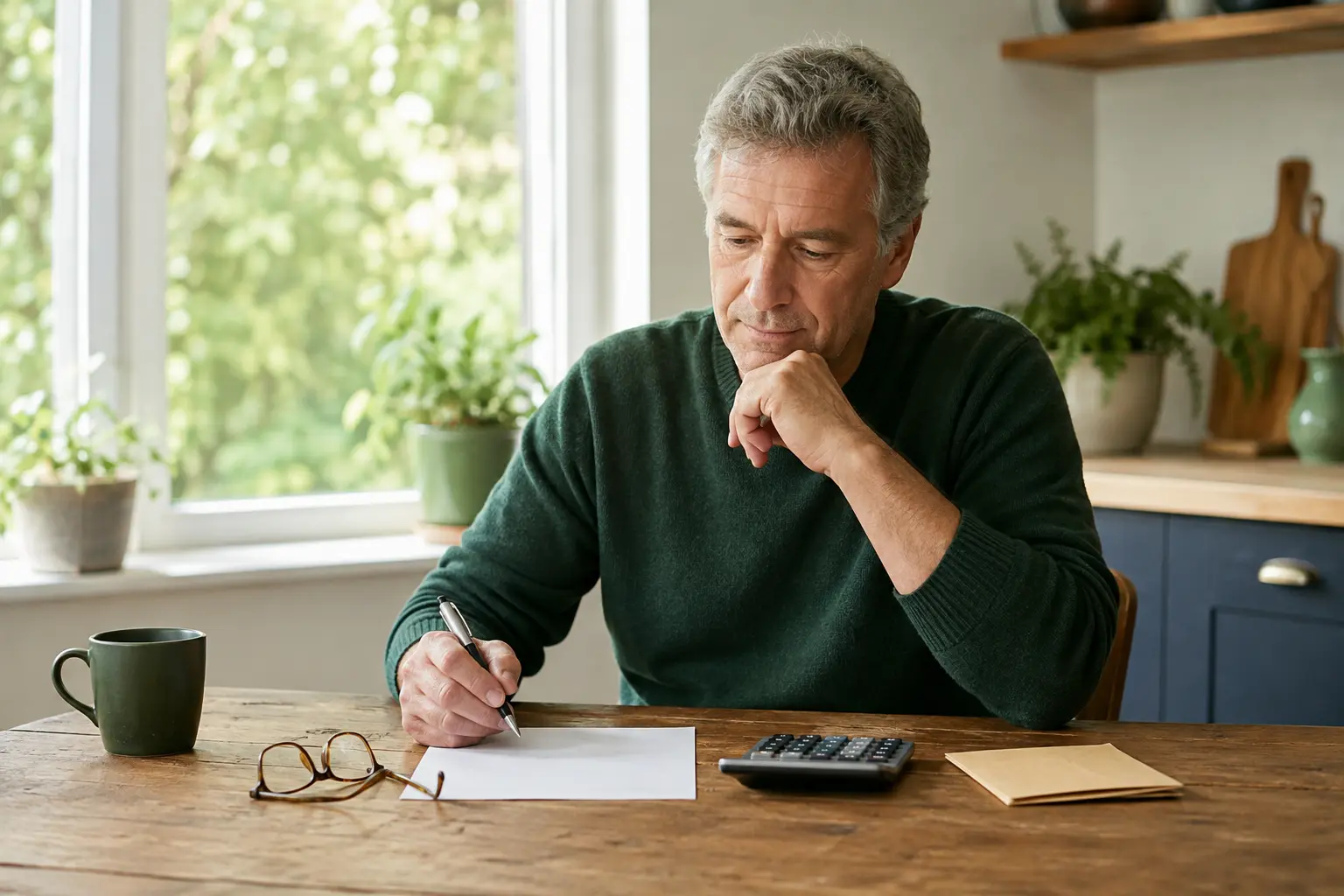 Adult reviewing a retirement catch-up plan at age 60