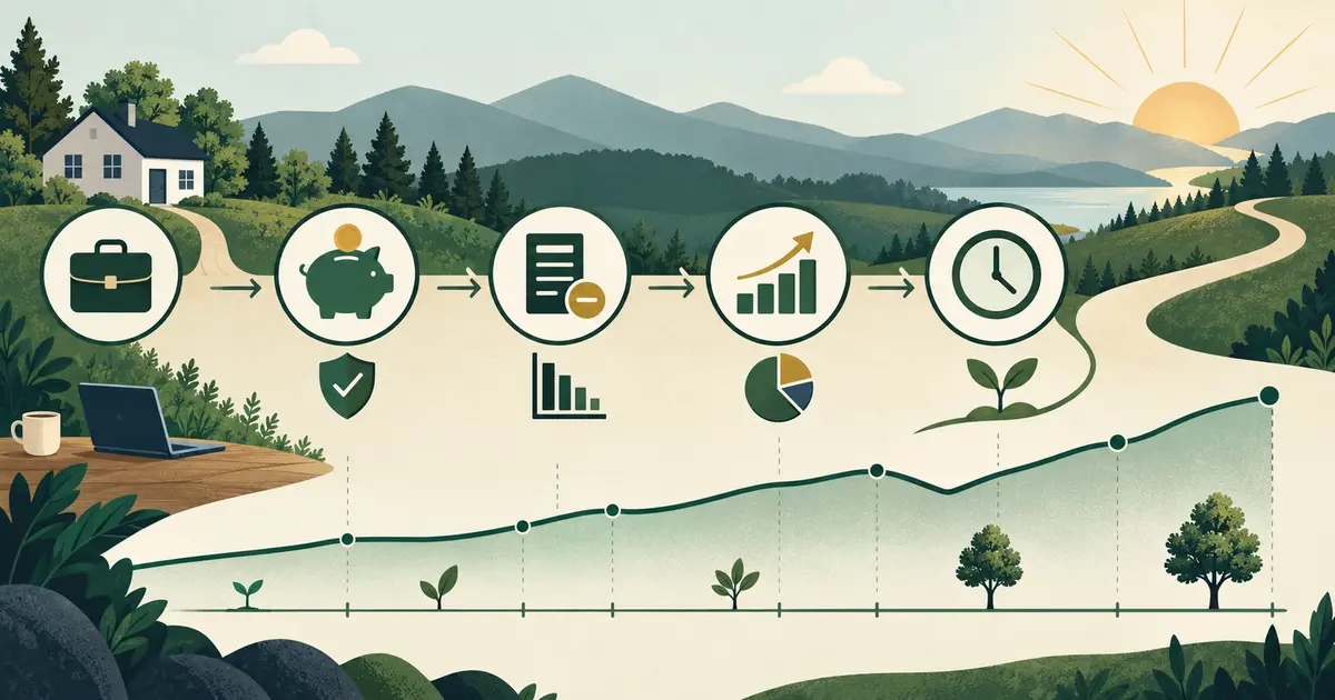 Long-term wealth system linking income, saving, investing and time