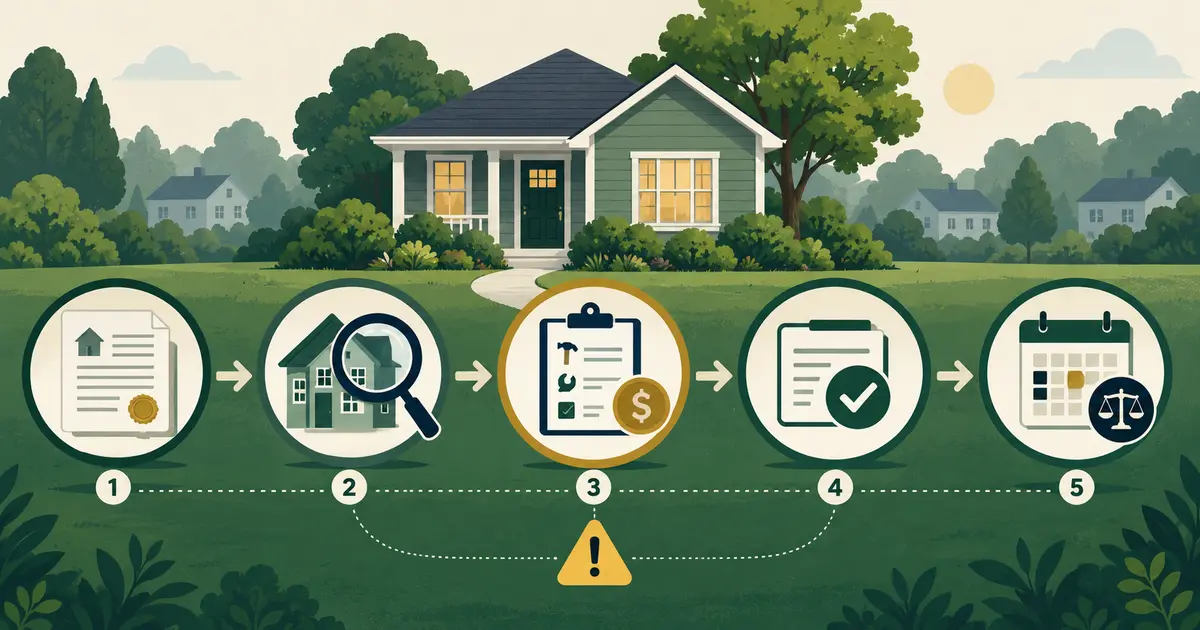 Pre-foreclosure home buying due diligence steps for title, condition, costs and timing
