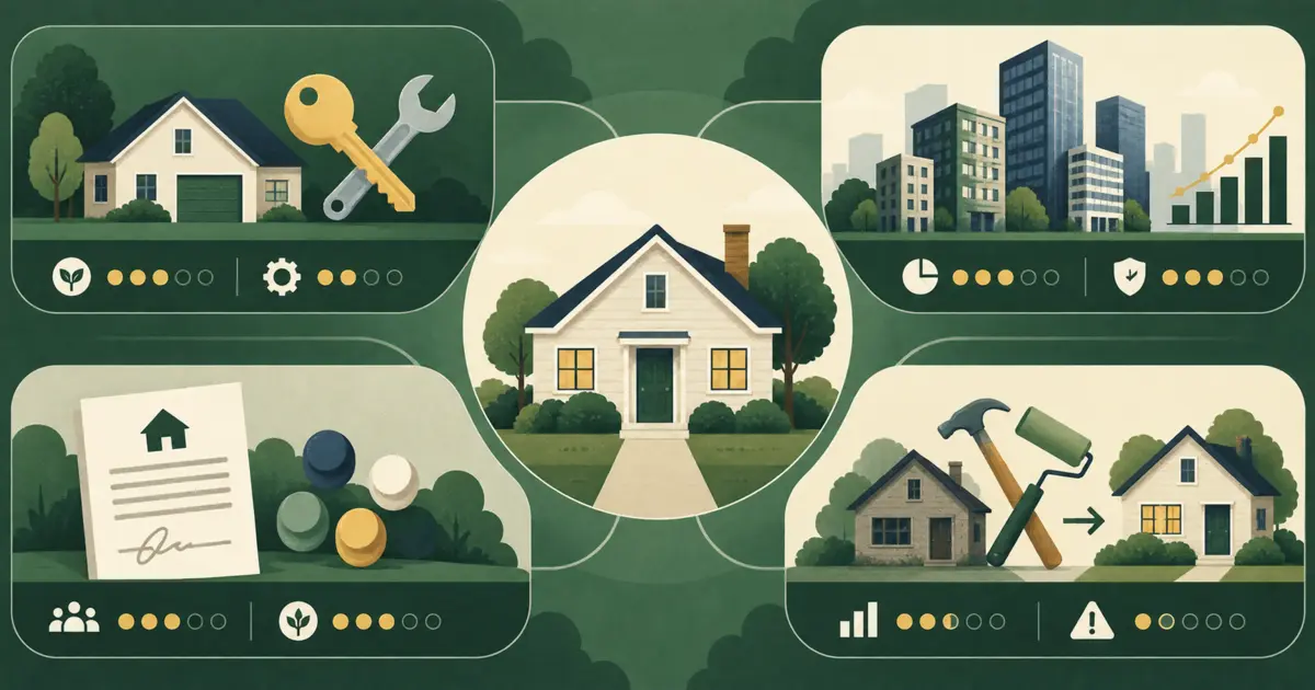 Comparison of hands-on and passive real estate investing strategies